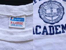 画像3: 70s USA製 Championチャンピオン HAMPDEN DUBOSE ACADEMY コットン フットボールTシャツ 白 XL (3)