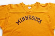 画像1: 80s USA製 Championチャンピオン MINNESOTA コットン フットボールTシャツ マスタード M (1)