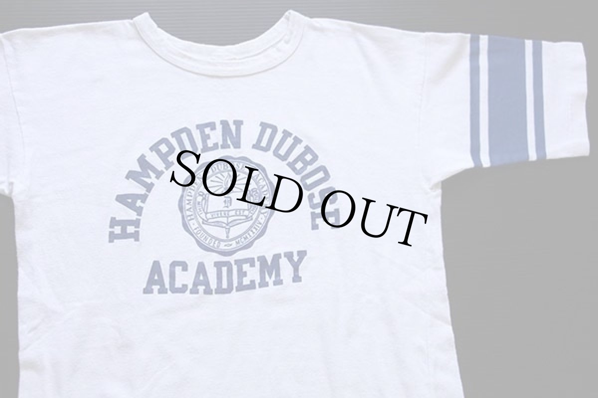 画像1: 70s USA製 Championチャンピオン HAMPDEN DUBOSE ACADEMY コットン フットボールTシャツ 白 XL (1)