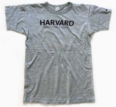 画像2: 80s USA製 Championチャンピオン HARVARD 染み込みプリント 88/12 Tシャツ 杢グレー L (2)