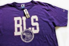 画像1: デッドストック★90s USA製 Championチャンピオン BLS コットンTシャツ 紫 L (1)