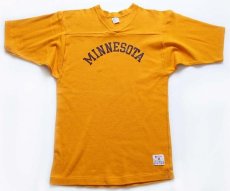 画像3: 80s USA製 Championチャンピオン MINNESOTA コットン フットボールTシャツ マスタード M (3)