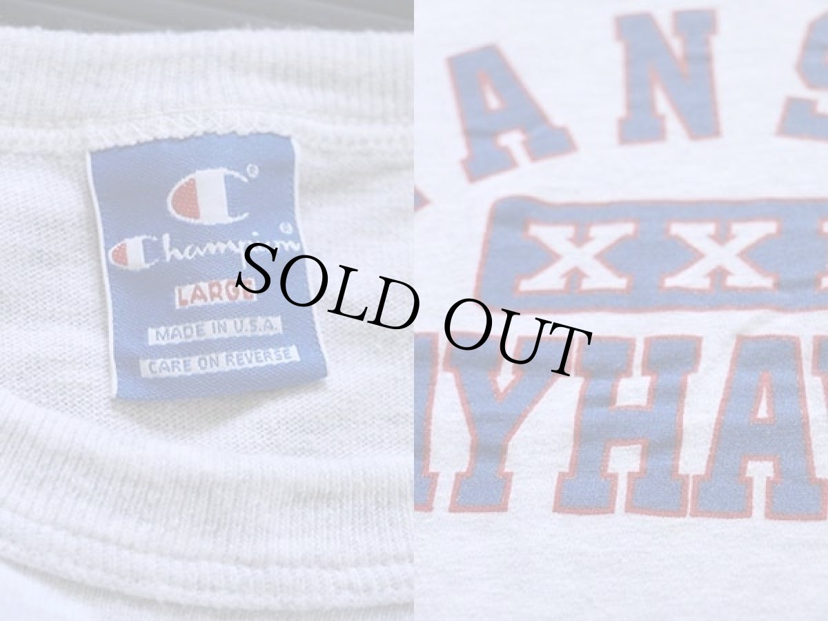 画像3: 90s USA製 Championチャンピオン KANSAS XXL JAYHAWKS Tシャツ 杢ライトグレー L (3)