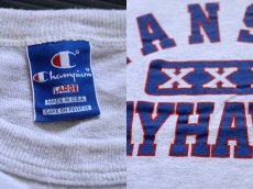 画像3: 90s USA製 Championチャンピオン KANSAS XXL JAYHAWKS Tシャツ 杢ライトグレー L (3)