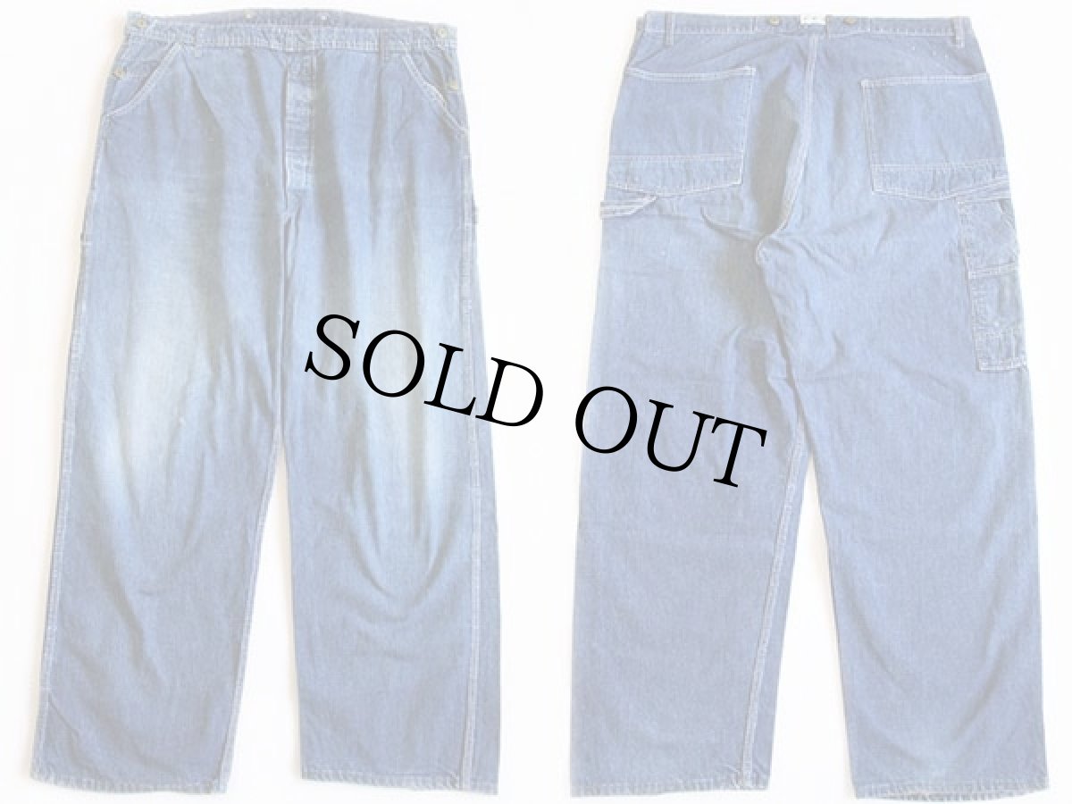 画像3: 50s OSHKOSH B'GOSH リメイク インディゴ デニム ペインターパンツ w42 (3)