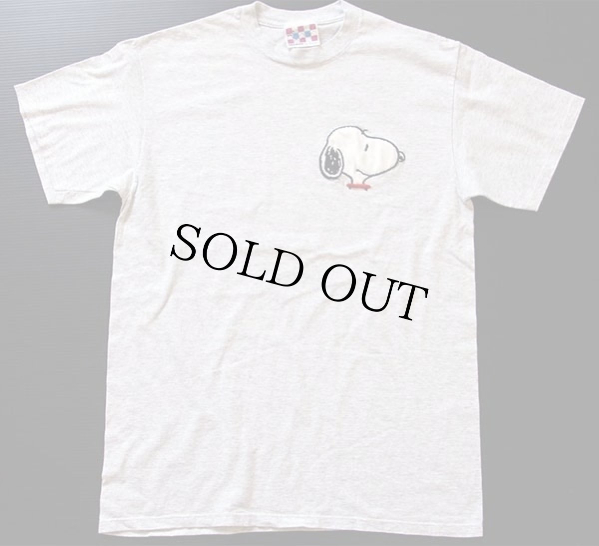 画像2: 90s USA製 PEANUTS スヌーピー 刺繍 Tシャツ 杢ライトグレー (2)