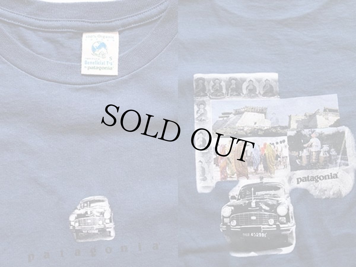 画像3: 90s USA製 patagoniaパタゴニア Beneficial T's バウンドザワールド オーガニックコットン Tシャツ 紺 S (3)