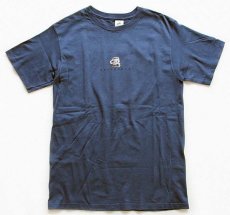 画像1: 90s USA製 patagoniaパタゴニア Beneficial T's バウンドザワールド オーガニックコットン Tシャツ 紺 S (1)