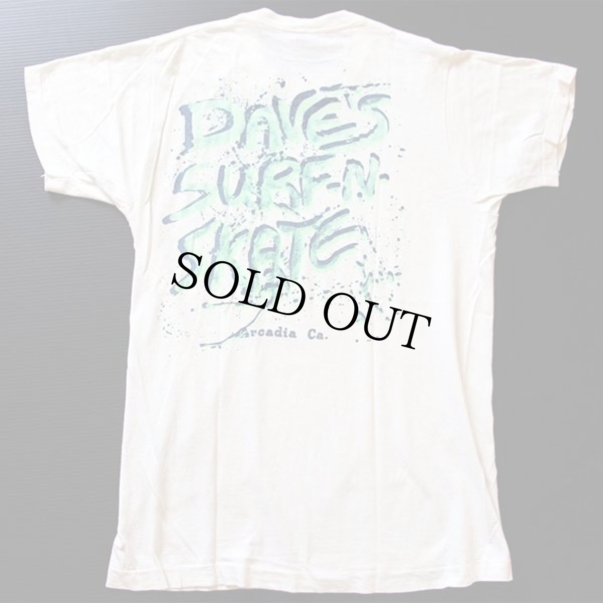 画像3: 80s USA製 BVD DAVE'S SURF-N-SKATE 染み込みプリント コットンTシャツ 白 L (3)