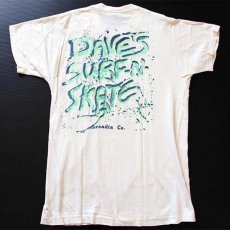 画像3: 80s USA製 BVD DAVE'S SURF-N-SKATE 染み込みプリント コットンTシャツ 白 L (3)