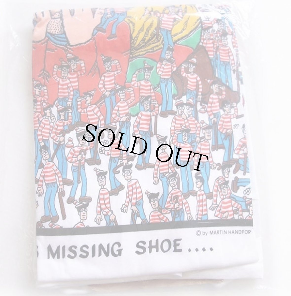 画像2: デッドストック★90s WHERE'S WALDO? 染み込みプリント コットンTシャツ 白 XL★ウォーリーをさがせ! (2)