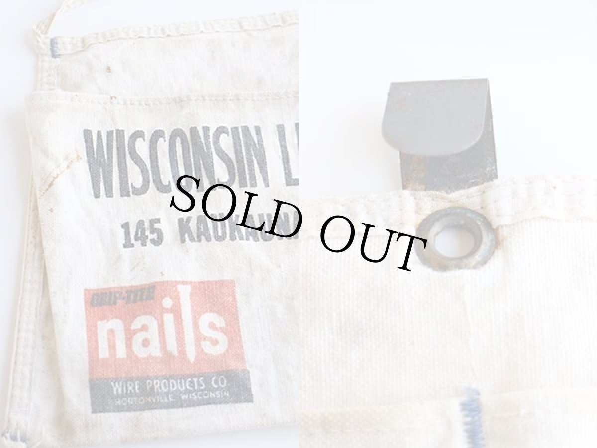 画像3: ビンテージ WISCONSIN LUMBER & MILLWORK CORP. キャンバス ワークエプロン 生成り (3)