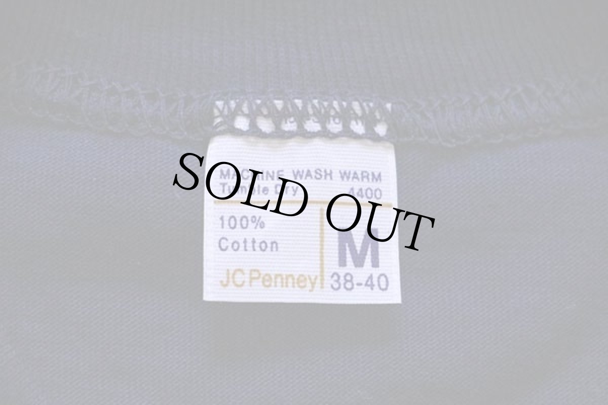 画像3: デッドストック★70s JCPenney 無地 ノースリーブ コットンTシャツ 紺 M (3)