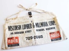 画像1: ビンテージ WISCONSIN LUMBER & MILLWORK CORP. キャンバス ワークエプロン 生成り (1)