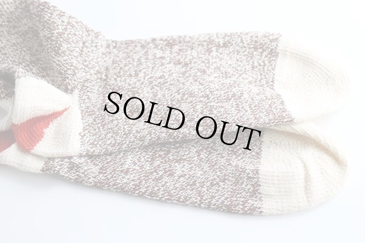 画像3: デッドストック★ビンテージ USA製 NELSON ROCKFORD レッドヒール コットン ソックス 霜降り茶★靴下 ソックモンキー (3)