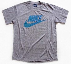 画像1: 80s USA製 NIKEナイキ ロゴ Tシャツ 杢グレー L (1)