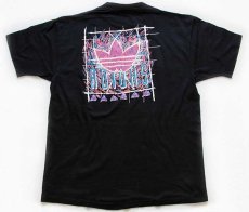 画像3: 80s USA製 adidasアディダス ロゴ 両面プリント コットンTシャツ 黒 L (3)