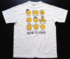 画像2: 90s USA製 HISTORY OF COMEDY スマイル コットンTシャツ 白 XL (2)
