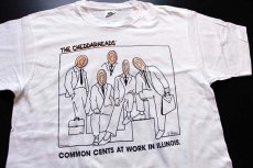 画像1: 90s USA製 THE CHEDDARHEADS アート コットンTシャツ 白 L (1)