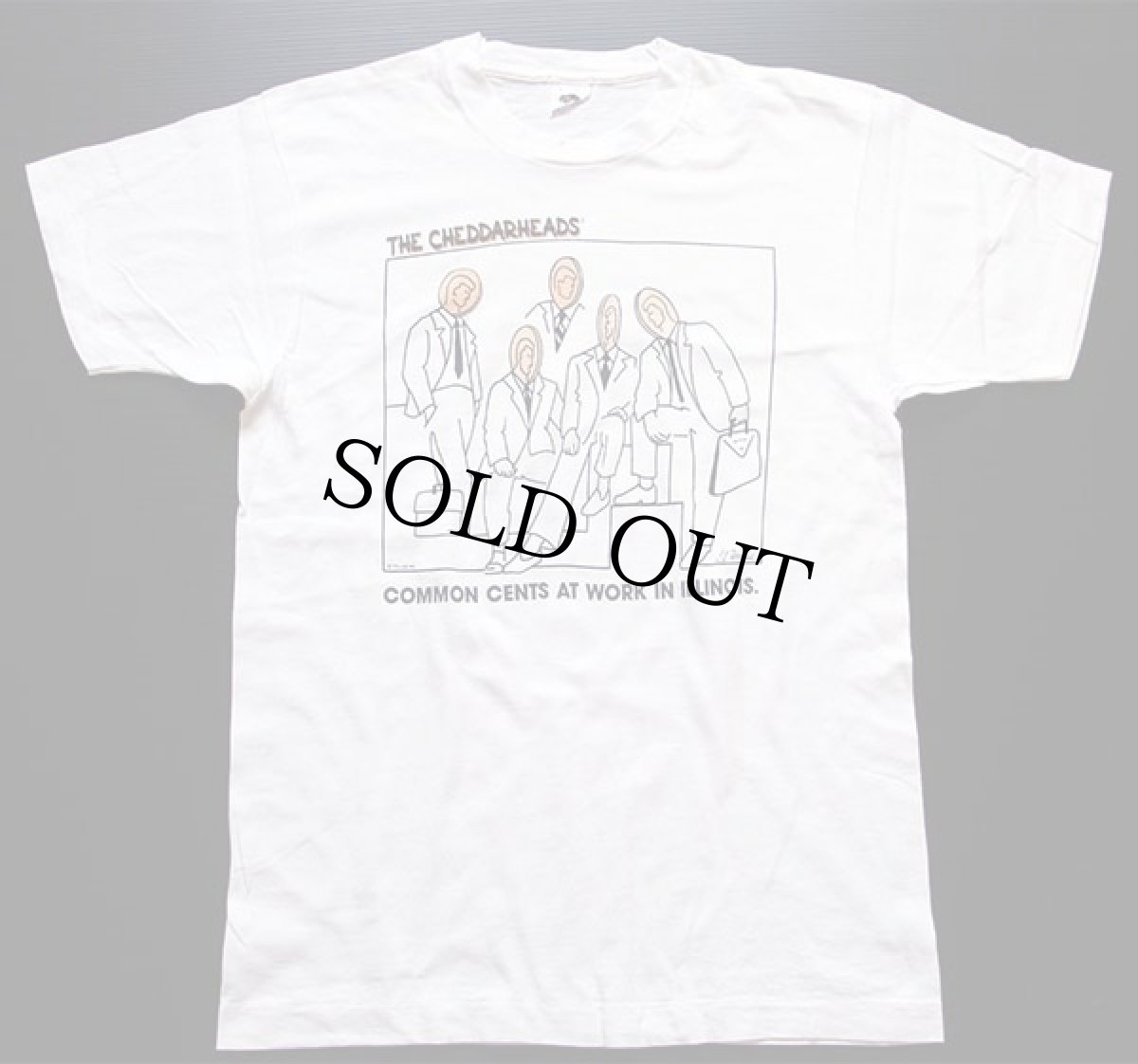 画像2: 90s USA製 THE CHEDDARHEADS アート コットンTシャツ 白 L (2)