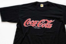 画像1: 80s USA製 Velva Sheen Coca-Colaコカコーラ ロゴ Tシャツ 黒 M (1)