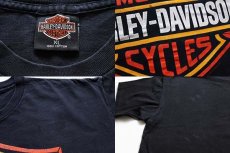 画像3: 90s USA製 HARLEY-DAVIDSONハーレー ダビッドソン ロゴ コットンTシャツ 黒 XL (3)