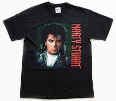 画像2: 90s USA製 Hanes MARTY STUART コットンTシャツ 黒 L (2)