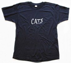 画像2: 80s USA製 CATS Tシャツ 黒 L (2)