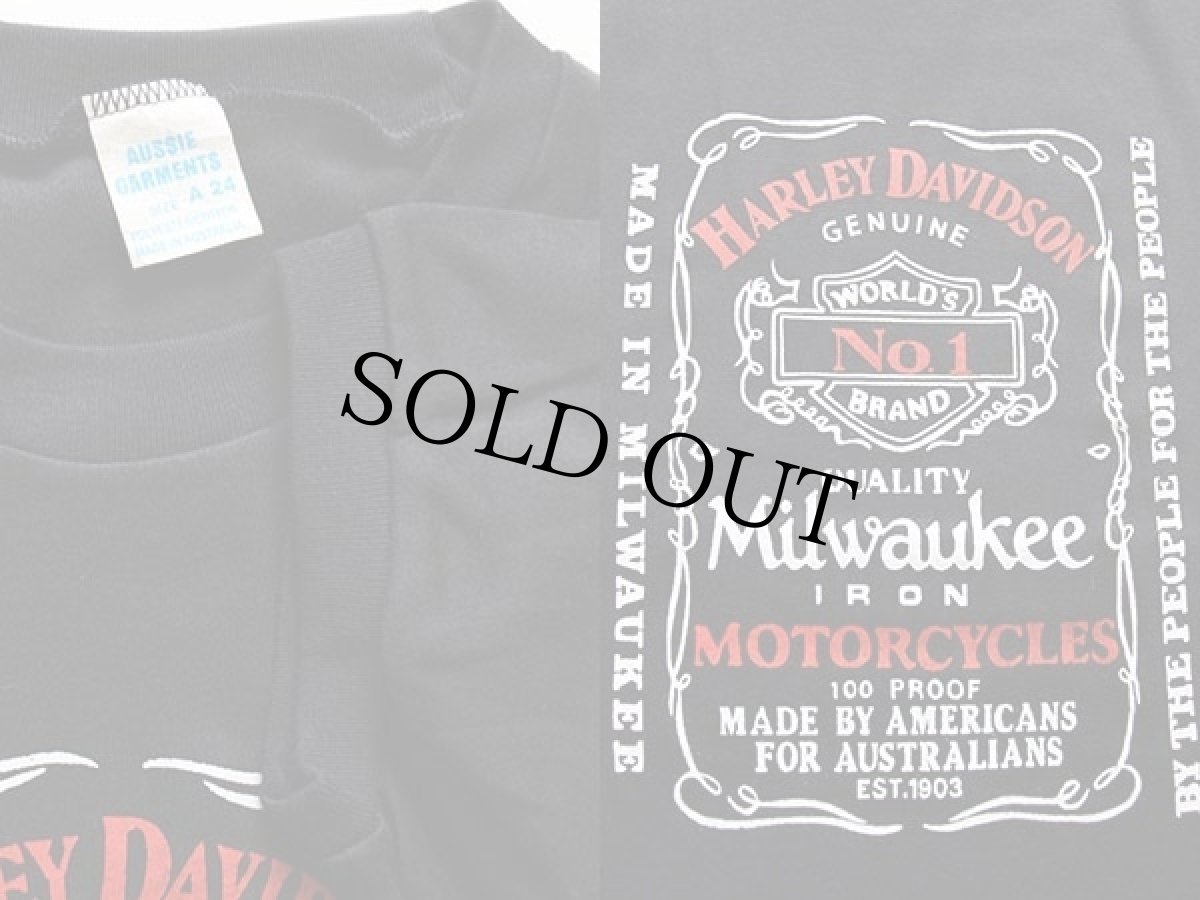 画像3: 80s オーストラリア製 HARLEY-DAVIDSONハーレー ダビッドソン ロゴ Tシャツ 黒 A24★ジャックダニエル (3)