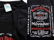 画像3: 80s オーストラリア製 HARLEY-DAVIDSONハーレー ダビッドソン ロゴ Tシャツ 黒 A24★ジャックダニエル (3)