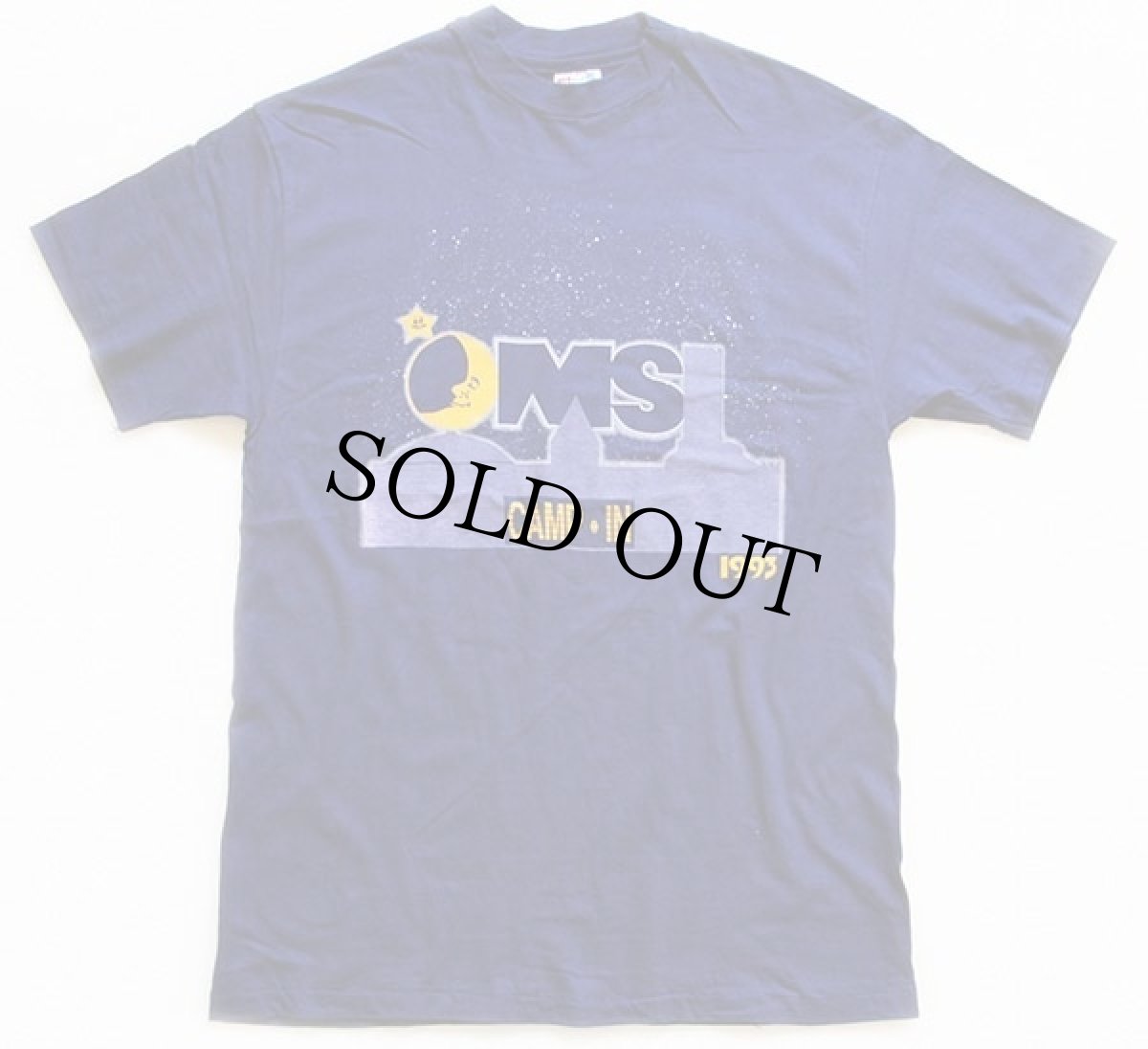 画像2: 90s USA製 Hanes OMS CAMP IN コットンTシャツ ナス紺 L (2)