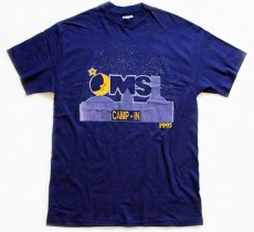 画像2: 90s USA製 Hanes OMS CAMP IN コットンTシャツ ナス紺 L (2)