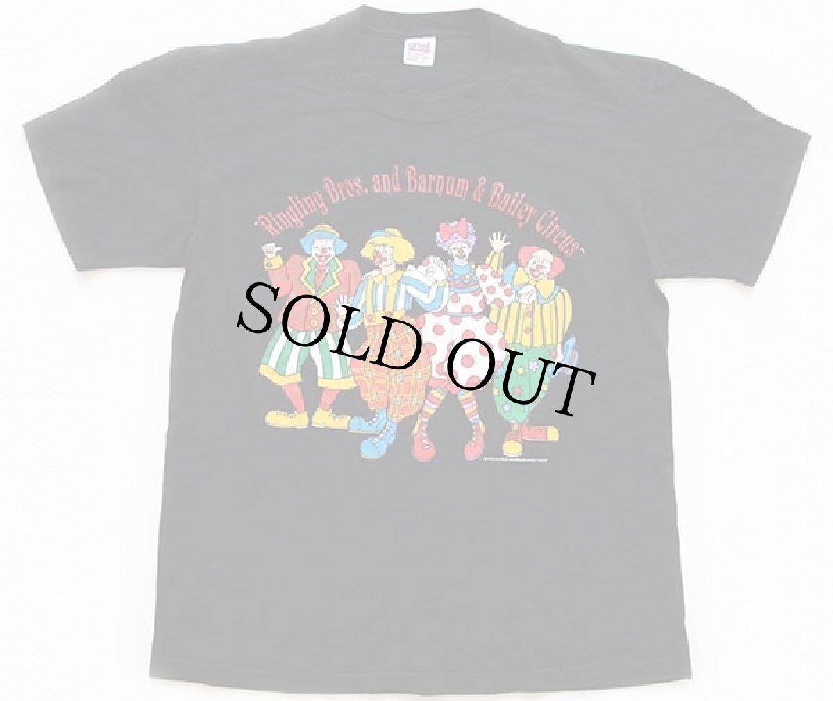 画像2: 90s USA製 RINGLING BROS AND BARNUM & BAILEY CIRCUS サーカス ピエロ 両面プリント コットンTシャツ 黒 XL (2)