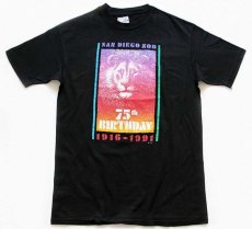 画像2: 90s USA製 Hanes SAN DIEGO ZOO ライオン コットンTシャツ 黒 L (2)