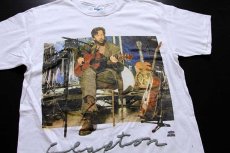 画像1: 90s USA製 Hanes ERIC CLAPTONエリッククラプトン コットンTシャツ 白 L (1)