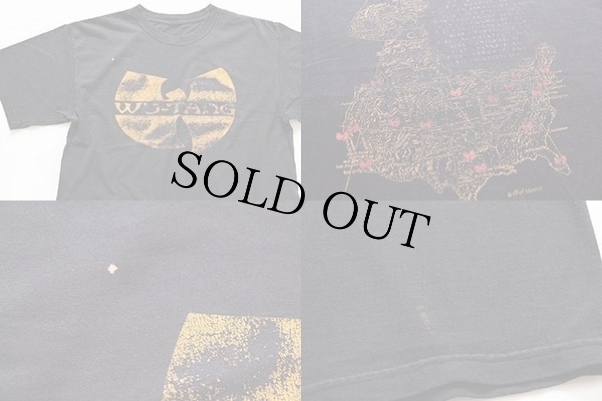 画像4: WU-TANG CLANウータンクラン ツアー コットンTシャツ 黒 (4)