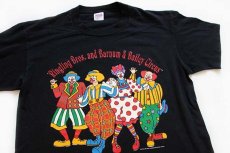 画像1: 90s USA製 RINGLING BROS AND BARNUM & BAILEY CIRCUS サーカス ピエロ 両面プリント コットンTシャツ 黒 XL (1)