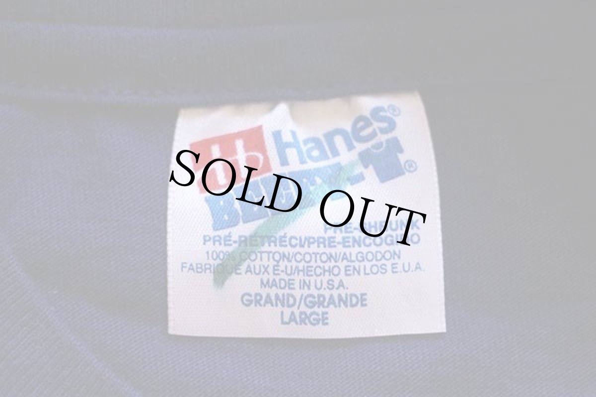 画像4: 90s USA製 Hanes OMS CAMP IN コットンTシャツ ナス紺 L (4)