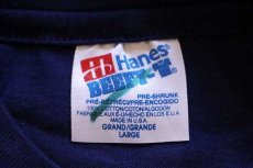 画像4: 90s USA製 Hanes OMS CAMP IN コットンTシャツ ナス紺 L (4)