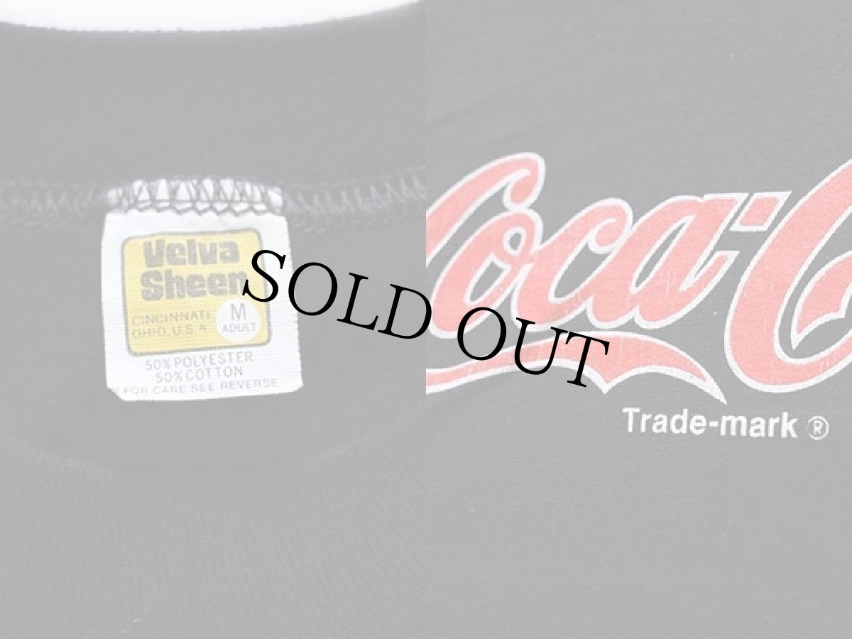 画像3: 80s USA製 Velva Sheen Coca-Colaコカコーラ ロゴ Tシャツ 黒 M (3)