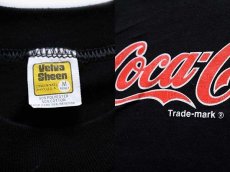 画像3: 80s USA製 Velva Sheen Coca-Colaコカコーラ ロゴ Tシャツ 黒 M (3)