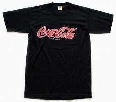 画像2: 80s USA製 Velva Sheen Coca-Colaコカコーラ ロゴ Tシャツ 黒 M (2)
