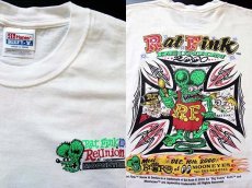 画像3: 00s RATFINKラットフィンク REUNION MOONEYES コットンTシャツ 白 L (3)