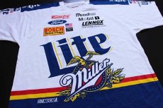 画像1: 90s USA製 NASCAR Miller Lite 染み込みプリント Tシャツ XL (1)