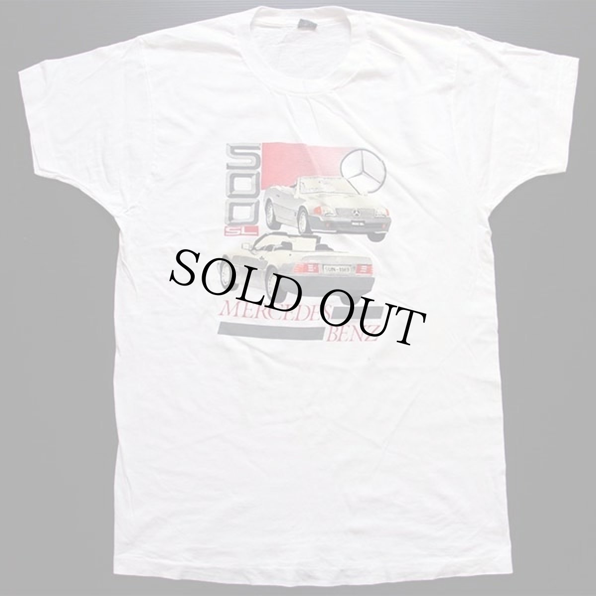 画像2: 80s USA製 BVD MERCEDES BENZ メルセデス ベンツ 500SL コットンTシャツ 白 XL (2)