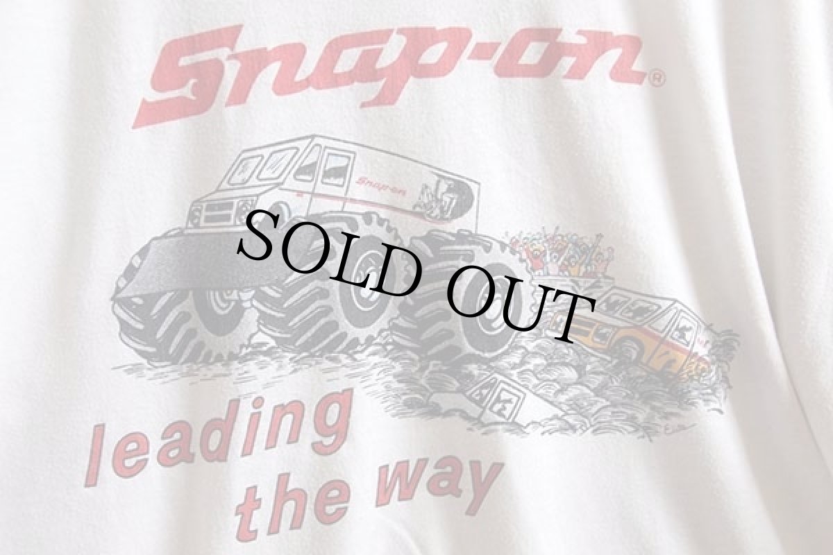画像3: 80s USA製 Snap-onスナップオン leading the way リンガーTシャツ 白×赤 XL (3)