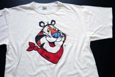 画像1: 90s USA製 Kellogg'sケロッグ Tony the Tiger トニー ザ タイガー コットンTシャツ 白 LG-T (1)