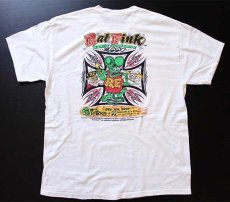 画像1: 00s RATFINKラットフィンク REUNION MOONEYES コットンTシャツ 白 L (1)