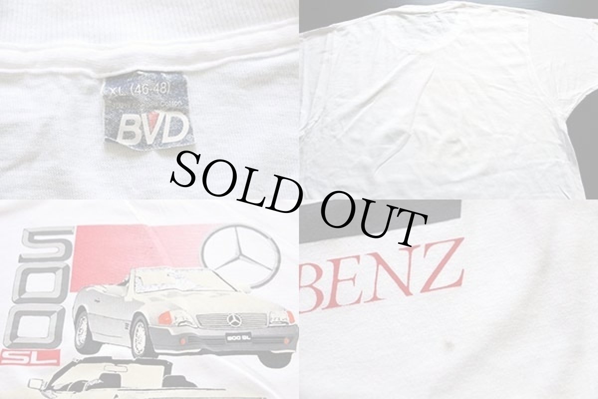 画像3: 80s USA製 BVD MERCEDES BENZ メルセデス ベンツ 500SL コットンTシャツ 白 XL (3)