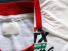 画像3: 80s Castrol GTX MOTOR OIL Racing リンガーTシャツ 白×赤 (3)